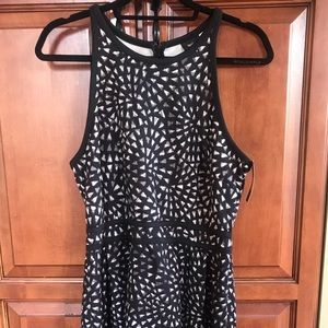 Mossimo Black & White Fit & Flare Dress